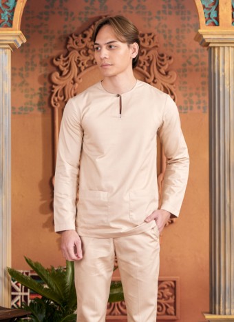 Baju Melayu Shakeef - Almond Brown